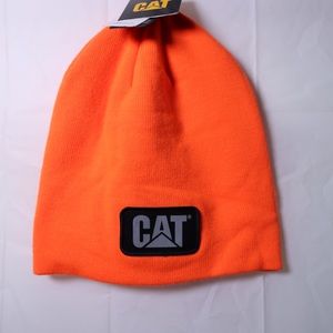 CAT Orange Reflective Knit Beanie